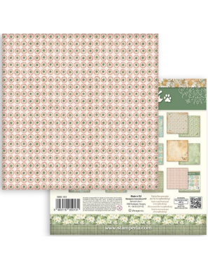 Pochette de 10 feuilles recto verso Stamperia Daisy art maxi backgrounds