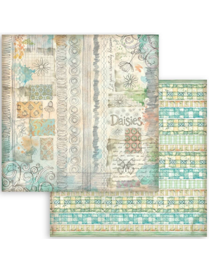 Pochette de 10 feuilles recto verso Stamperia Daisy art maxi backgrounds