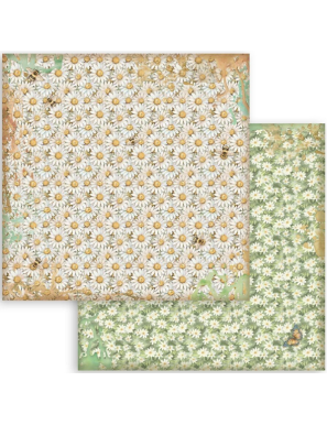 Pochette de 10 feuilles recto verso Stamperia Daisy art maxi backgrounds