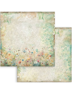 Pochette de 10 feuilles recto verso Stamperia Daisy art maxi backgrounds