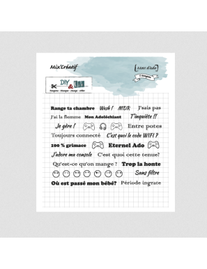 Tampons transparents "mots d'ado" DIY & Cie