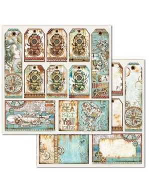 Pochette de 10 feuilles recto verso Sea World Stamperia