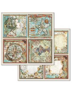 Pochette de 10 feuilles recto verso Sea World Stamperia