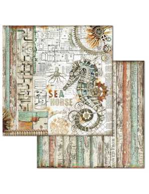 Pochette de 10 feuilles recto verso Sea World Stamperia