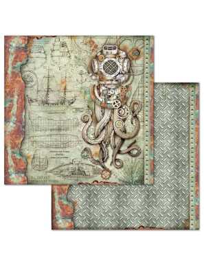 Pochette de 10 feuilles recto verso Sea World Stamperia