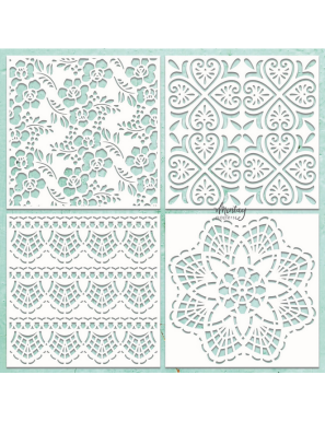 Die-cuts en chipboard dentelle et arabesques - MINTAY