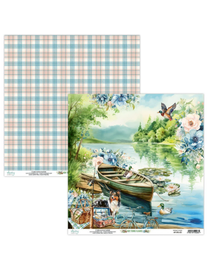 Pochette de 13 feuilles recto verso By the lake MINTAY