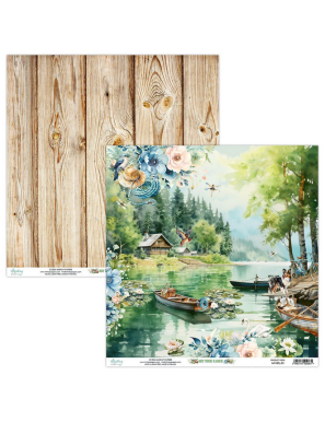 Pochette de 13 feuilles recto verso By the lake MINTAY