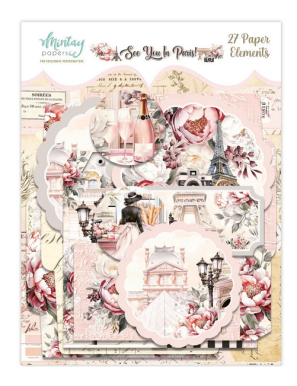 27 embellissements papier See you in Paris