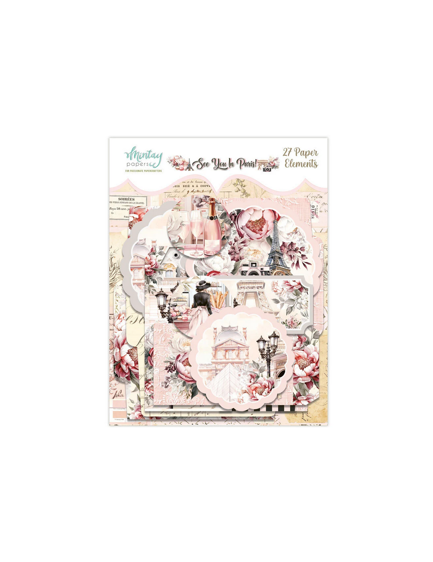 27 embellissements papier See you in Paris