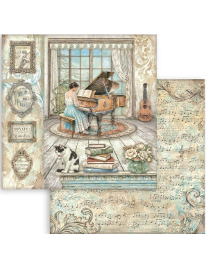 Pochette de 10 feuilles recto verso Stamperia Symphony
