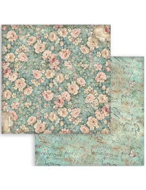 Pochette de 10 feuilles recto verso maxi background Stamperia Symphony