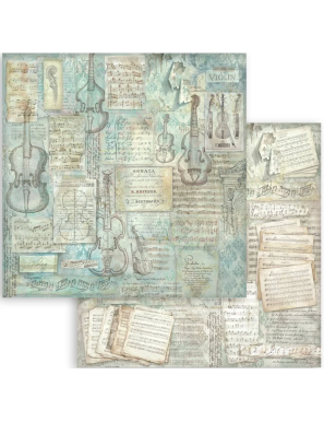 Pochette de 10 feuilles recto verso maxi background Stamperia Symphony