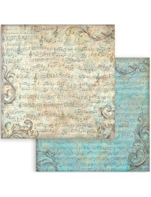 Pochette de 10 feuilles recto verso maxi background Stamperia Symphony