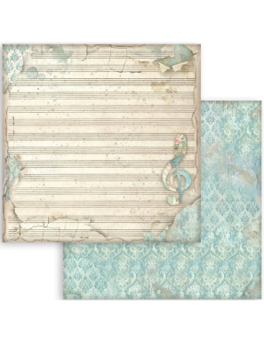Pochette de 10 feuilles recto verso maxi background Stamperia Symphony