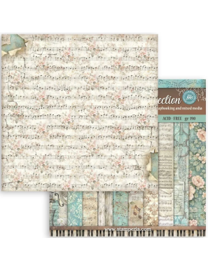 Pochette de 10 feuilles recto verso maxi background Stamperia Symphony
