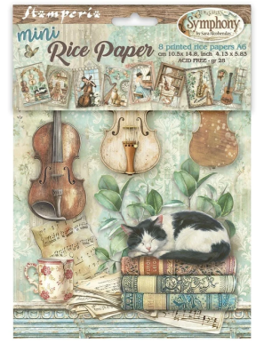 8 papiers de riz A6 Symphony Stamperia
