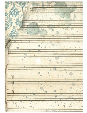 8 papiers de riz A6 Symphony background Stamperia