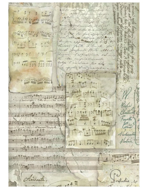 8 papiers de riz A6 Symphony background Stamperia