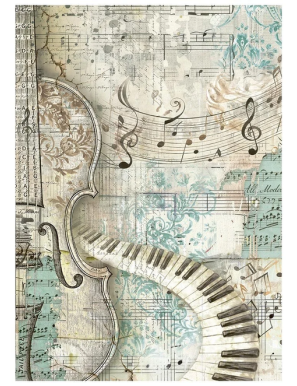 8 papiers de riz A6 Symphony background Stamperia