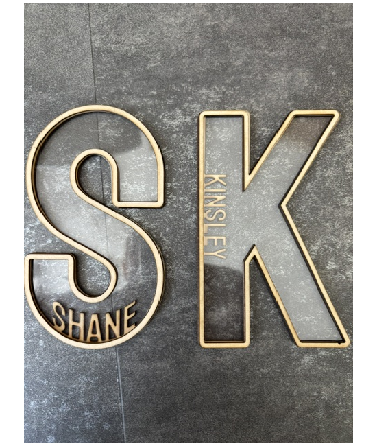 Shaker card lettre au choix et prénom au choix