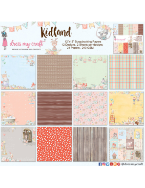 Bloc de 24 feuilles recto Kidland Dress my craft
