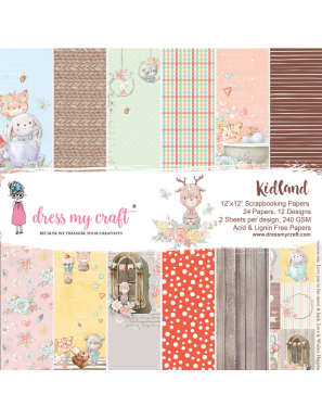 Bloc de 24 feuilles recto Kidland Dress my craft
