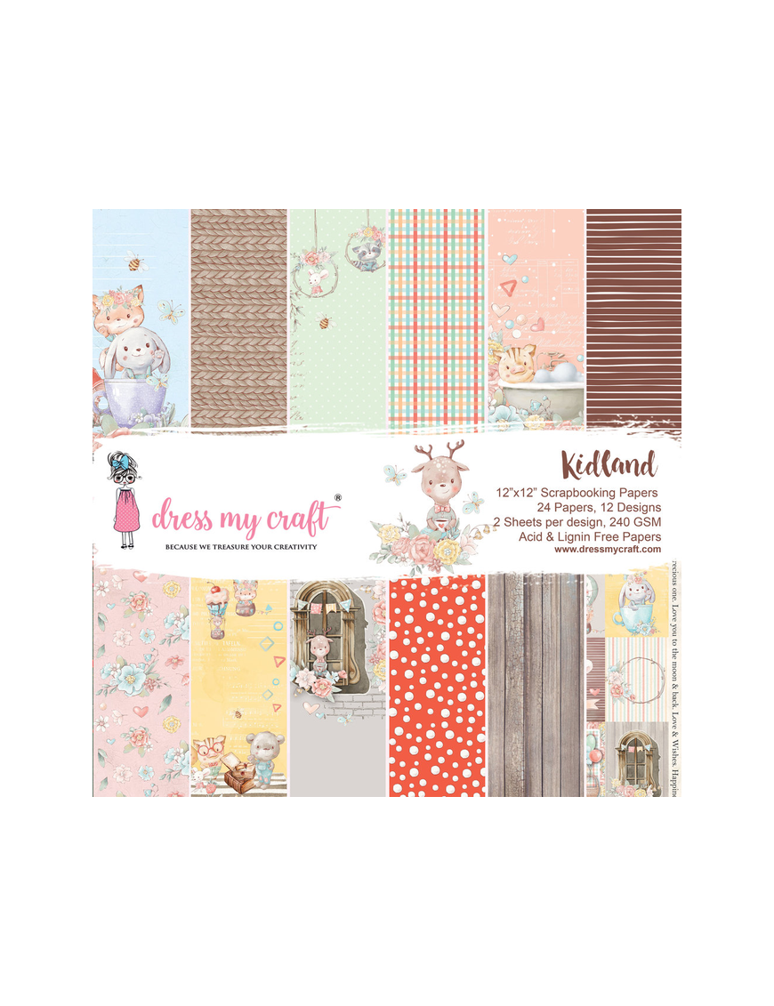 Bloc de 24 feuilles recto Kidland Dress my craft