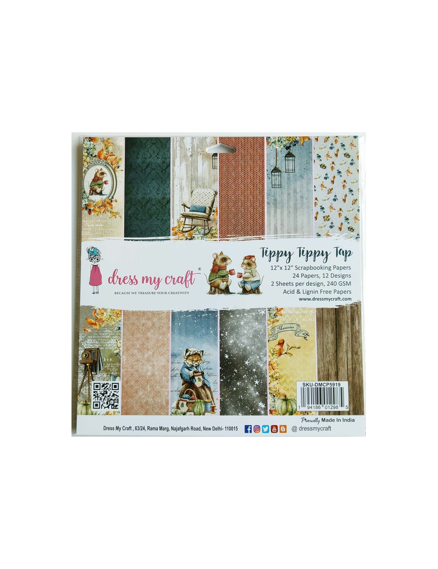 Bloc de 24 feuilles recto Tippy tippy tap Dress my craft