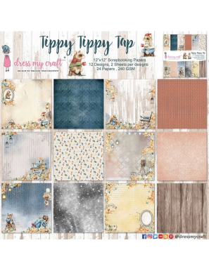 Bloc de 24 feuilles recto Tippy tippy tap Dress my craft