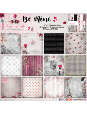 Bloc de 24 feuilles recto Be mine Dress my craft
