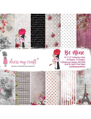 Bloc de 24 feuilles recto Be mine Dress my craft