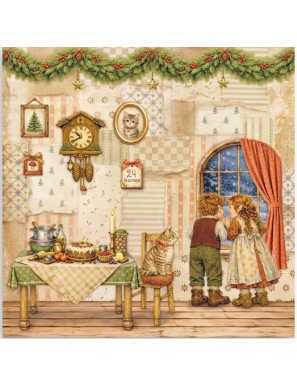 Pochette de 22 feuilles recto Stamperia Silent night