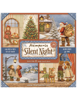 Pochette de 22 feuilles recto Stamperia Silent night