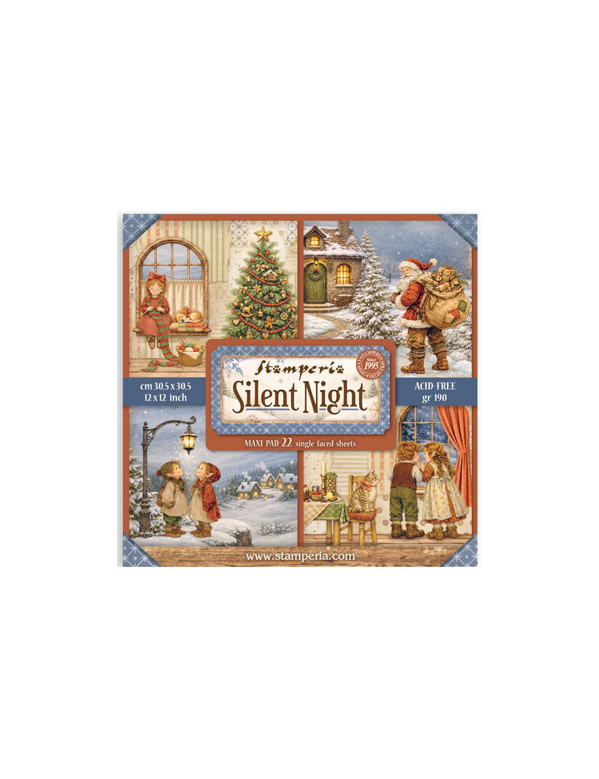 Pochette de 22 feuilles recto Stamperia Silent night
