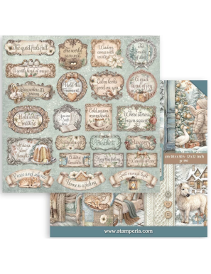 Pochette de 10 feuilles recto verso Stamperia White Christmas