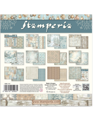 Pochette de 10 feuilles recto verso blackground Stamperia White Christmas