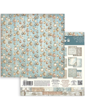 Pochette de 10 feuilles recto verso blackground Stamperia White Christmas