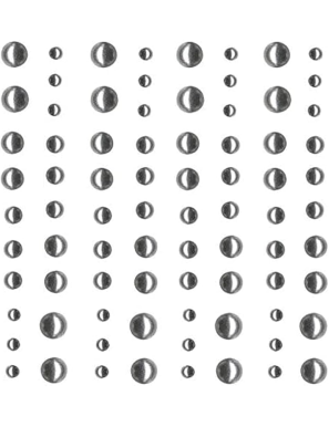 80 perles adhésives argentées 4 dimensions - ARTEMIO