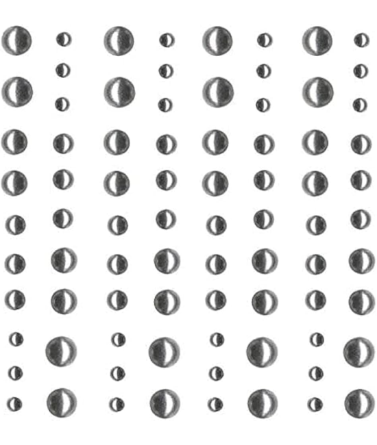 80 perles adhésives argentées 4 dimensions - ARTEMIO