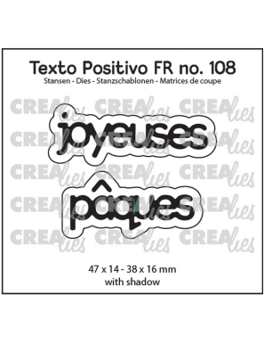 Die Crealies Texto Positivo Joyeuses Pâques POSFR108