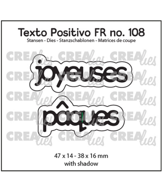 Die Crealies Texto Positivo Joyeuses Pâques POSFR108