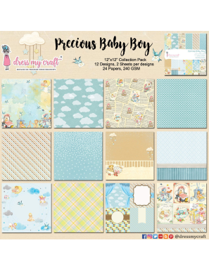 Dress My Craft Precious Baby Boy – Papier Scrapbooking 30,5 x 30,5 cm