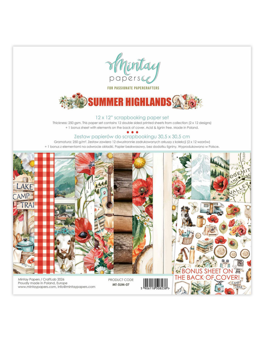 Mintay Summer Highlands – Papier Scrapbooking 30,5 x 30,5 cm