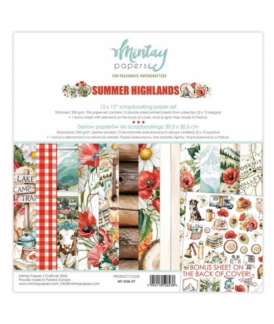 Mintay Summer Highlands – Papier Scrapbooking 30,5 x 30,5 cm