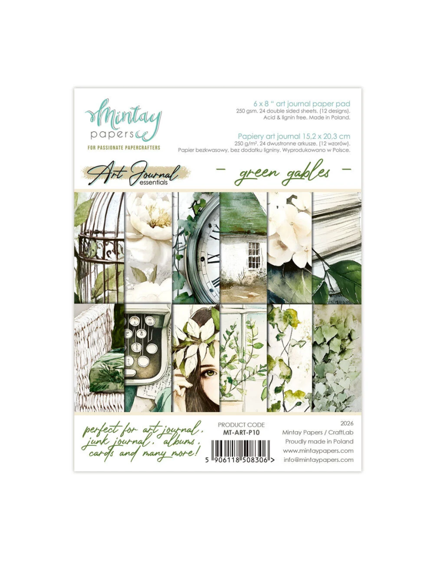 Mintay Papers Green Gables – Art Journal Paper Pad 6 x 8 pouces