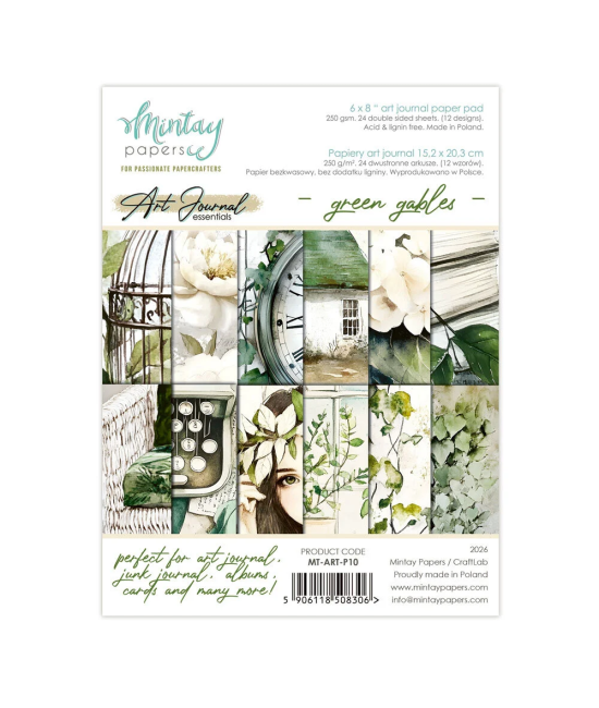 Mintay Papers Green Gables – Art Journal Paper Pad 6 x 8 pouces