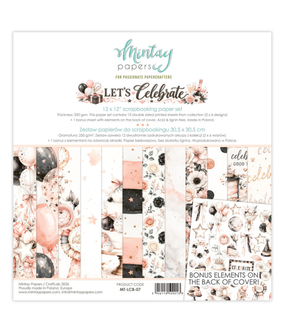 Let's Celebrate – Bloc de papiers scrapbooking Mintay Papers