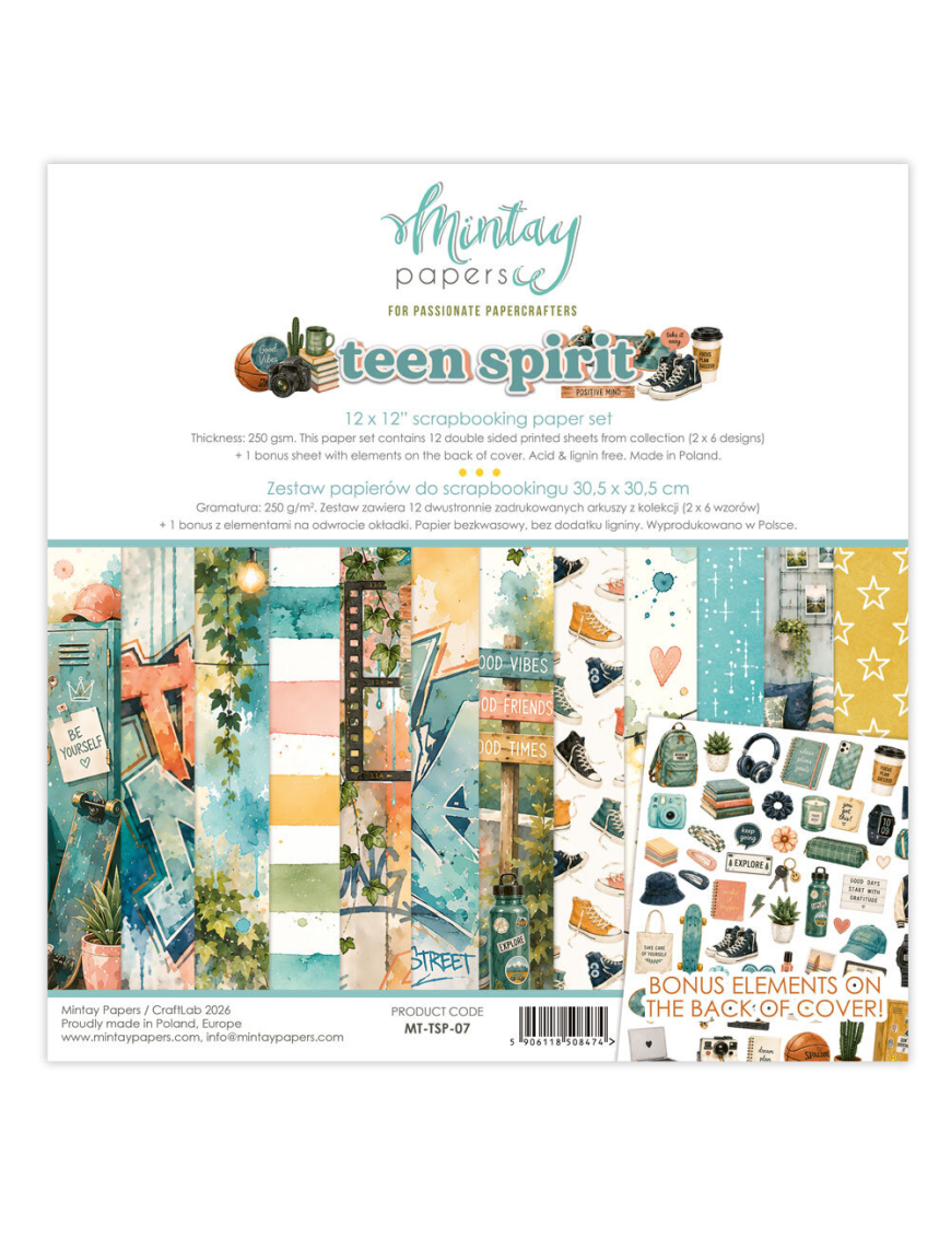 Teen Spirit – Bloc de papiers scrapbooking Mintay Papers