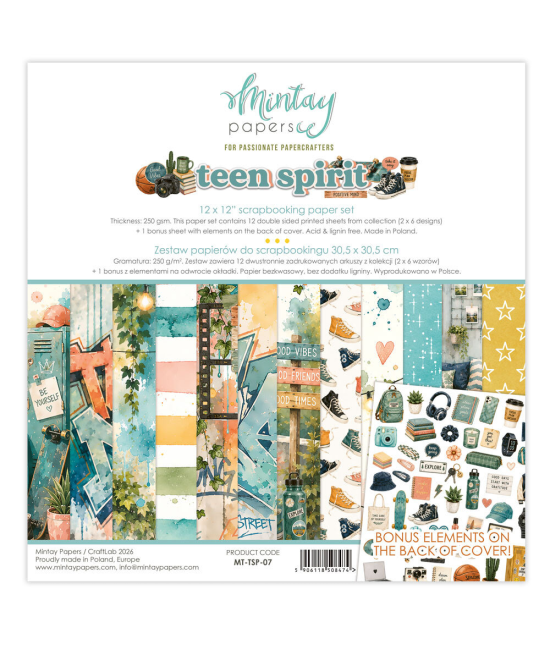 Teen Spirit – Bloc de papiers scrapbooking Mintay Papers